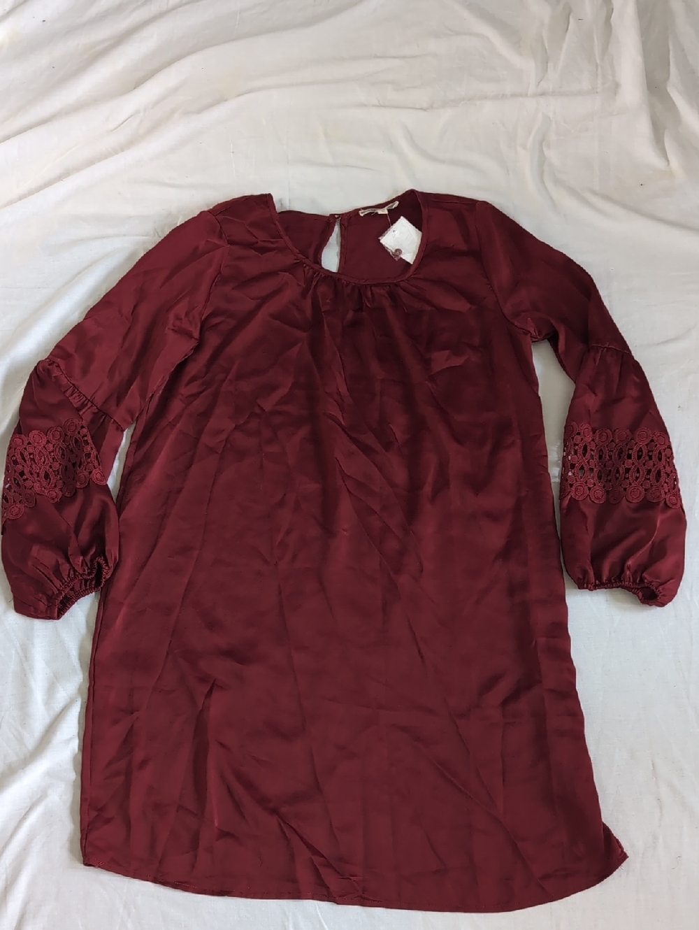 Pleione Burgundy Scoop-Neck Tunic Dress